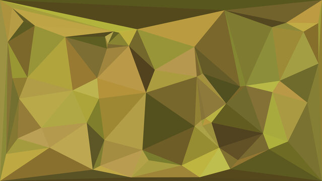 Abstract geometric background with earthy olive green and mustard yellow triangular polygons