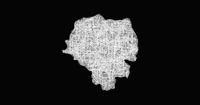 Sketch Addis Abeba outline map animation - smooth progressive reveal