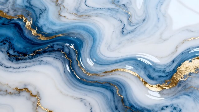 Blue and gold marble texture