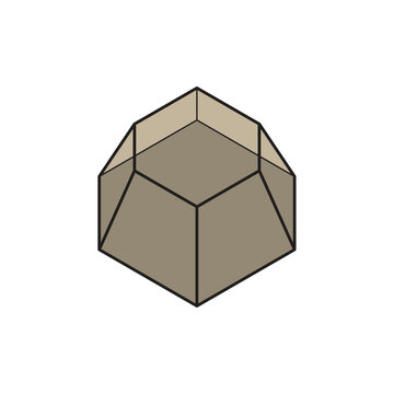 Hexagonal Prism Geometric Shape Illustration