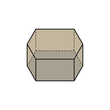 Hexagonal Prism Geometric Shape Illustration