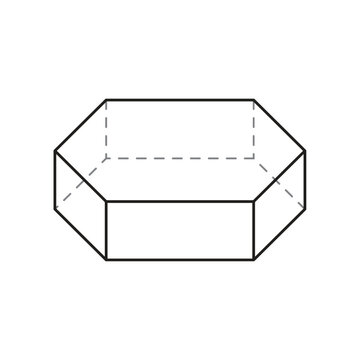 Hexagonal Prism Geometric Shape Illustration