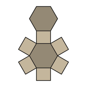 Hexagonal Prism Geometric Shape Illustration