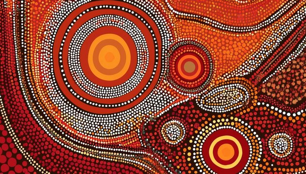 abstract aboriginal dot art painting
