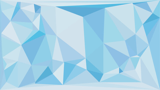 Abstract geometric background with blue triangular shapes in a modern low poly mosaic style