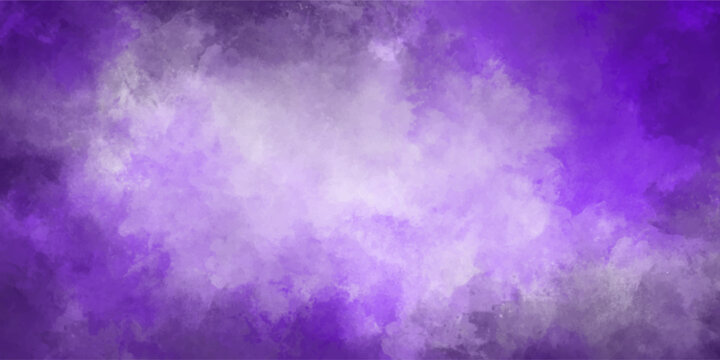Deep royal purple abstract watercolor background with intense violet smoke cloud textures and bright nebula center