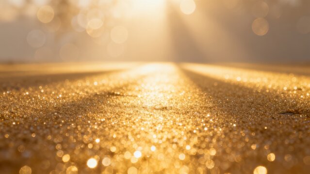 Golden glitter texture with bokeh light