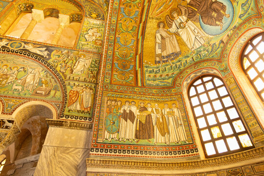 Basilica of San Vitale mosaics. Ravenna, Emilia-Romagna, Italy.