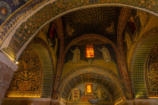 Mausoleum of Galla Placidia interior, Ravenna, Emilia-Romagna, Italy.