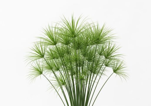 Cyperus papyrus plant isolated on white background