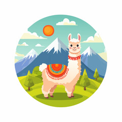 Fototapeta premium Baby-Alpaka im Hochland (Peru-Stil)