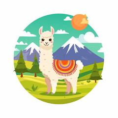 Fototapeta premium Baby-Alpaka im Hochland (Peru-Stil)