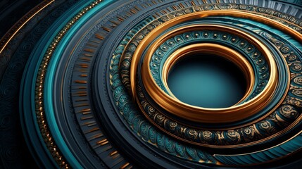 Fototapeta premium Ornamental Concentric Domes with Layered Design in Rich Colors