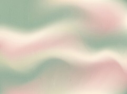 Abstract Soft Pastel Gradient Background with Fluid Wavy Shapes in Green and Pink