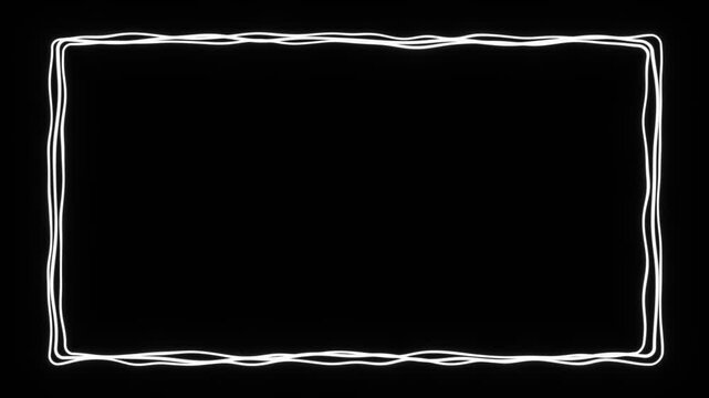 Gritty White Pencil Scribble Border Animated Grunge Music Video Overlay 4K