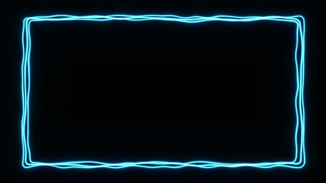 Cyber Grunge Cyan Sketch Border Edgy Tech Stop Motion Frame 4K