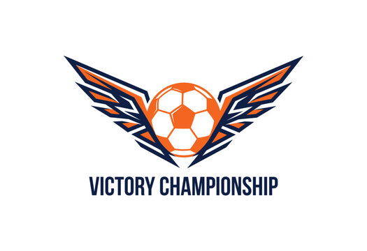 Victory Championship Soccer Logo, Abstract Football Championship Logo with Victory Concept