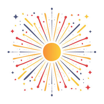 Colorful Firework Burst Vector Illustration