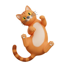 Obraz premium Cute 3D Orange Tabby Cat Character