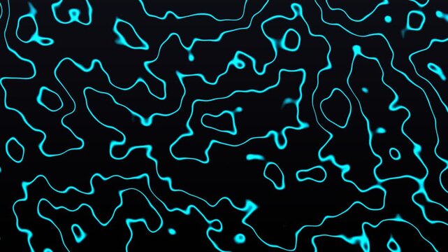 Clean Dark Mode Topographic Map Cyan Tech Background Overlay Loop 4K