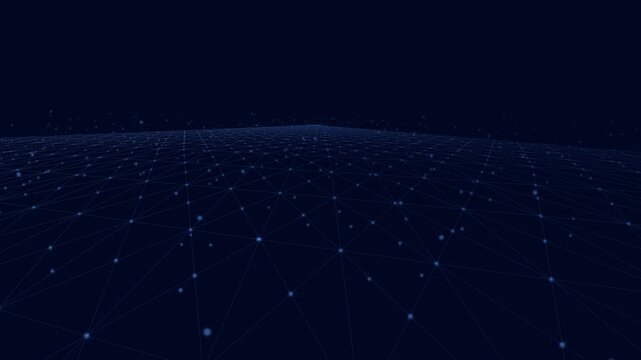 Dark blue digital network grid background for tech presentations