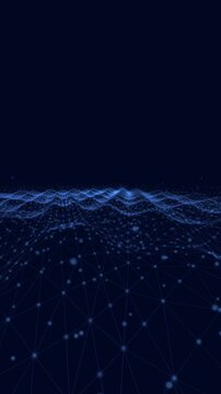 Blue network connections abstract background for corporate presentations, data visualization, 3D render