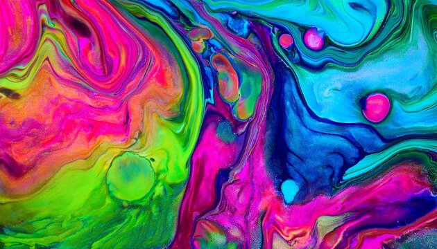 a trippy mix of acid green hot pink and electric blue with a fine textured grain