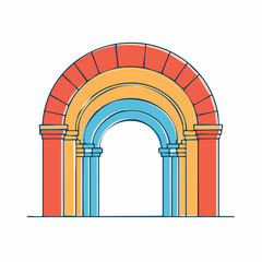 Fototapeta premium Colorful Archway Illustration