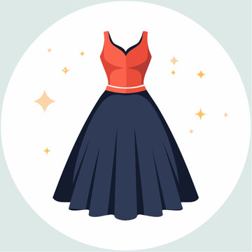 Elegant Two-Tone Dress Illustration