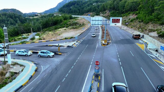 Aerial View of &Ccedil;ıralı Junction Road in Antalya, Turkey