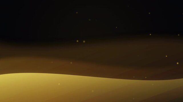 Abstract elegant golden wave background with floating particles