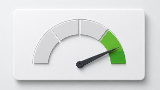 Efficiency gauge on high: visual representation of performance measurement and business optimization