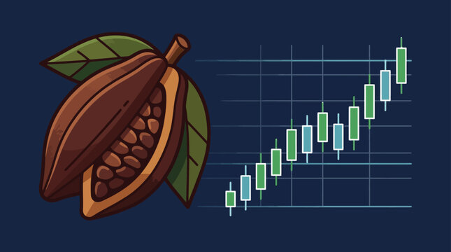 Cocoa bean growth chart, illustration