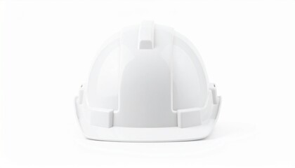 Fototapeta premium Isolated white construction helmet in a mockup style, front-facing and centered again