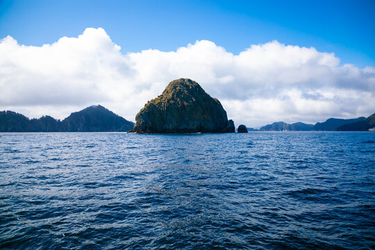 small, round island in the sea