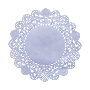 round lace doily on white background isolated