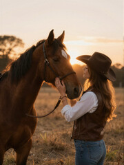 Obraz premium Sensory Cowboy Horse Bond