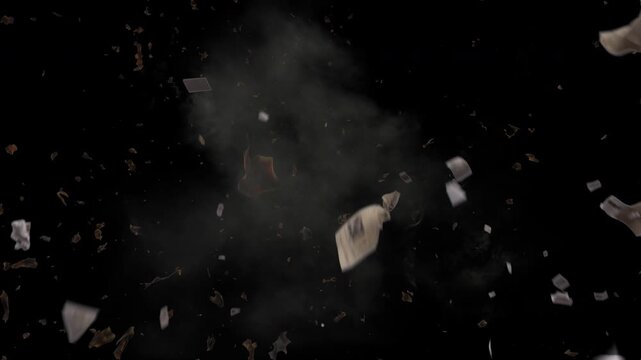Animated ground explosion debris
