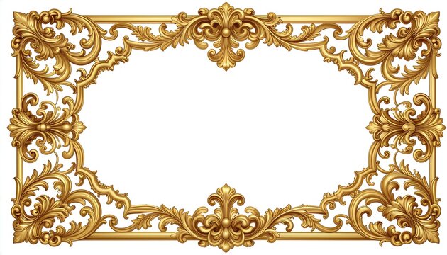 Ornate gold frame border design element.