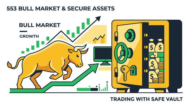 Bull Market Growth, Secure Assets, Stock Trading, Investment Safety