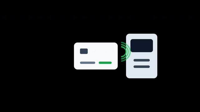 Contactless payment card terminal icon suitable for digital transaction, wireless credit transfer concept designs. Ideal for financial technology presentations.