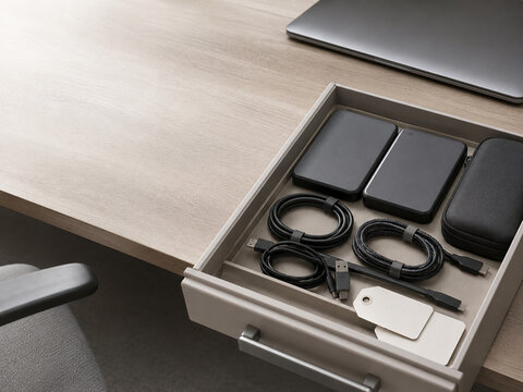 Data backup and recovery storage drawer with external drives