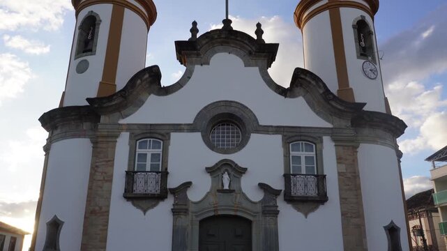 Our Lady of Oliveira Mother Church Featuring Historic Architecture and Traditional Religious Facade