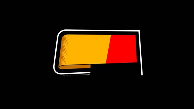 vector pop up reveal blank banner flag design for opening titles motion graphic with alpha channel