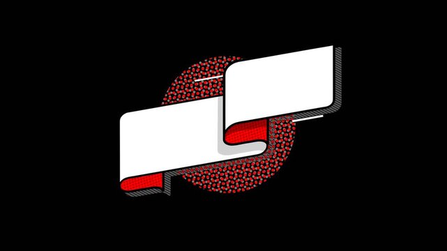 vector pop up reveal blank banner flag design for opening titles motion graphic with alpha channel