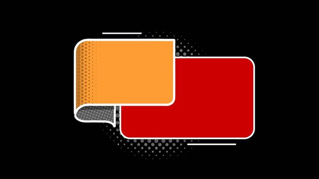 vector pop up reveal blank banner flag design for opening titles motion graphic with alpha channel