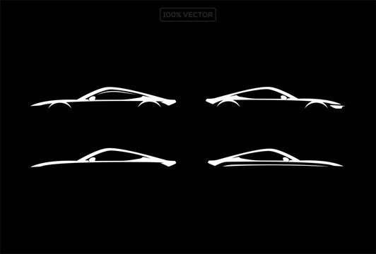  car silhouette outline logo collection vector template