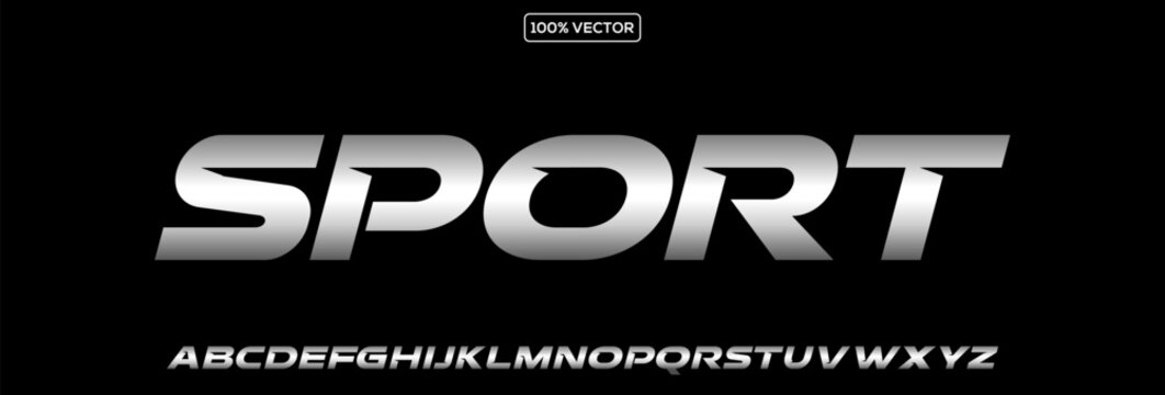Sport alphabet. Speed sport font, automotive type for modern dynamic logo, headline, auto car branding and merchandise, typography and packaging