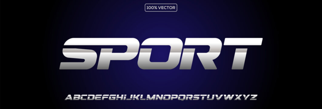 Sport alphabet. Speed sport font, automotive type for modern dynamic logo, headline, auto car branding and merchandise vector template