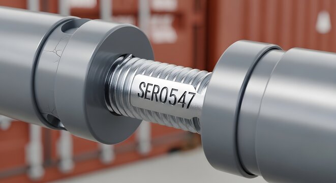 Industrial Bolt and Nut Connection with Serial Number Label
